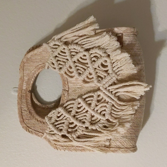 Palm leaf and macrame purse - Picture 1 of 8